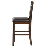 Dewey Brown/Walnut Upholstered Counter Height Chairs with Footrest, Set of 2 by Coaster at Eve Furniture