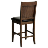 Dewey Brown/Walnut Upholstered Counter Height Chairs with Footrest, Set of 2 by Coaster at Eve Furniture