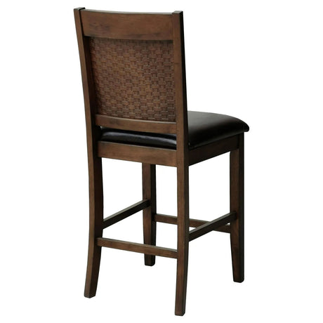 Dewey Brown/Walnut Upholstered Counter Height Chairs with Footrest, Set of 2 by Coaster at Eve Furniture