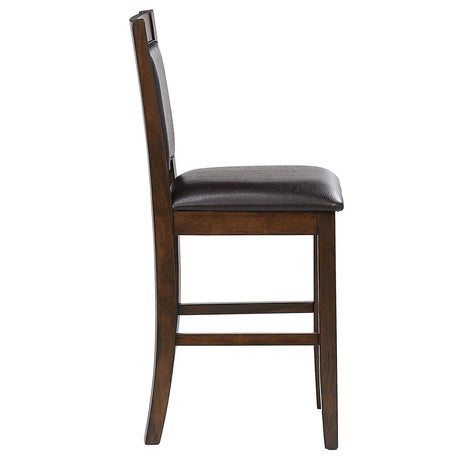 Dewey Brown/Walnut Upholstered Counter Height Chairs with Footrest, Set of 2 by Coaster at Eve Furniture