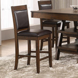 Dewey Brown/Walnut Upholstered Counter Height Chairs with Footrest, Set of 2 by Coaster at Eve Furniture
