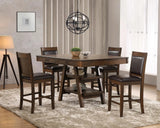 Dewey Brown/Walnut Upholstered Counter Height Chairs with Footrest, Set of 2 by Coaster at Eve Furniture