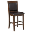 Dewey Brown/Walnut Upholstered Counter Height Chairs with Footrest, Set of 2 by Coaster at Eve Furniture