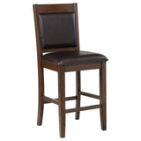 Dewey Brown/Walnut Upholstered Counter Height Chairs with Footrest, Set of 2 by Coaster at Eve Furniture