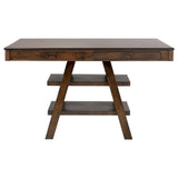 Dewey Walnut 2-Drawer Counter Height Table with Open Shelves by Coaster at Eve Furniture