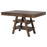 Dewey Walnut 2-Drawer Counter Height Table with Open Shelves by Coaster at Eve Furniture