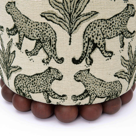Dex Leopard Jacquard Ottoman by TOV Furniture at Eve Furniture
