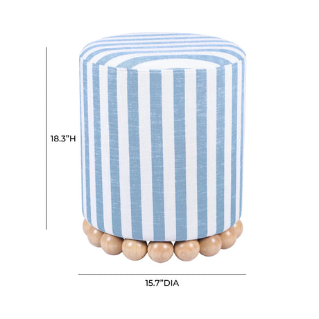 Dex Striped Linen Ottoman by TOV Furniture at Eve Furniture