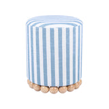 Dex Striped Linen Ottoman by TOV Furniture at Eve Furniture