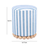 Dex Striped Linen Ottoman by TOV Furniture at Eve Furniture