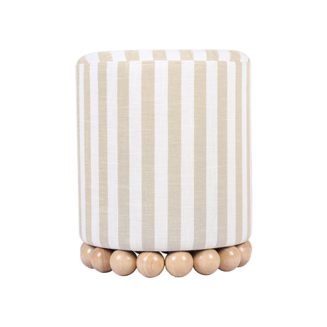 Dex Striped Linen Ottoman by TOV Furniture at Eve Furniture