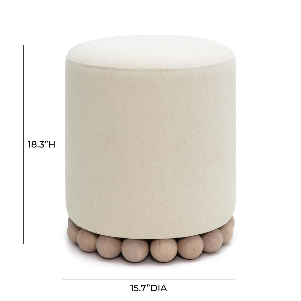 Dex Upcycled Fabric Ottoman by TOV Furniture at Eve Furniture