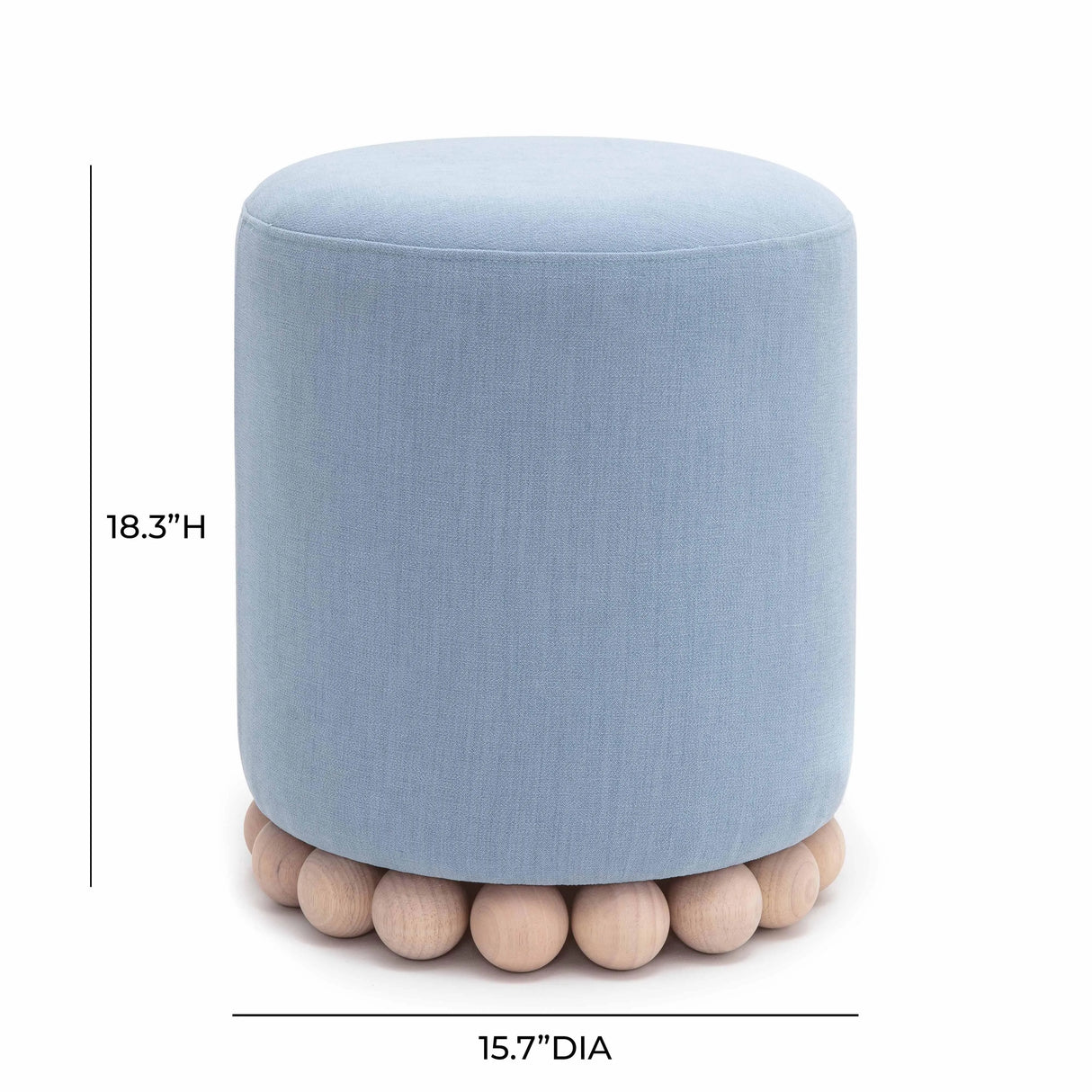 Dex Upcycled Fabric Ottoman by TOV Furniture at Eve Furniture
