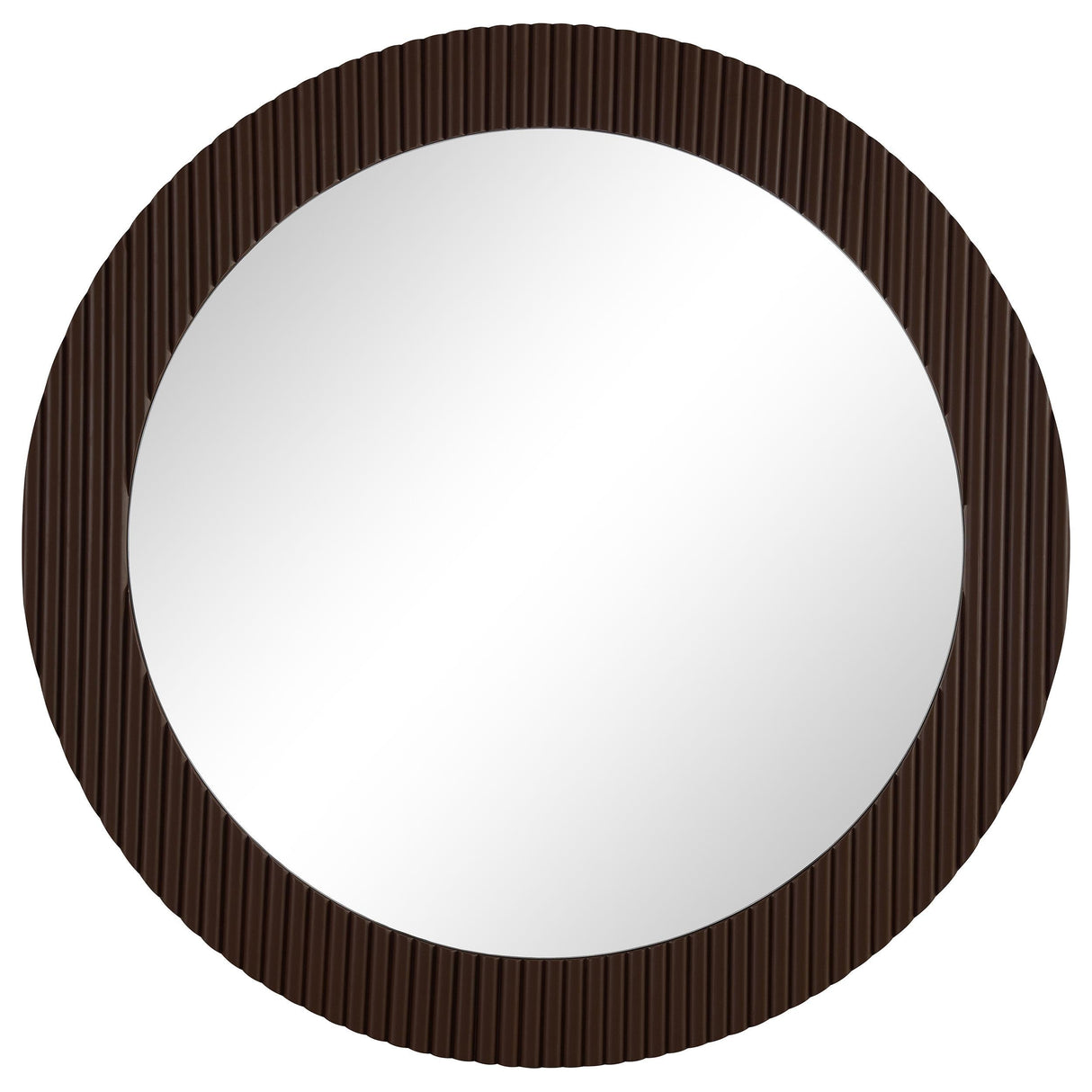 Dexter Brown 40 x 40 Inch Round Reeding Frame Wall Mirror by Coaster at Eve Furniture