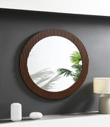 Dexter Brown 40 x 40 Inch Round Reeding Frame Wall Mirror by Coaster at Eve Furniture