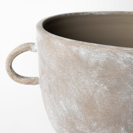 Deya Large Rustic Brown Ceramic Vase by Mercana at Eve Furniture