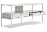 Deznee White 60" TV Stand by Ashley at Eve Furniture