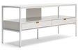 Deznee White 60" TV Stand by Ashley at Eve Furniture