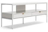 Deznee White 60" TV Stand by Ashley at Eve Furniture