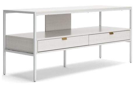 Deznee White 60" TV Stand by Ashley at Eve Furniture