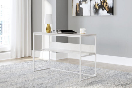 Deznee White Home Office Desk by Ashley at Eve Furniture