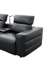 Diamante Black 5-Piece 3 Power Recliner Row by New Era Innovations at Eve Furniture