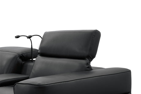 Diamante Black 5-Piece 3 Power Recliner Row by New Era Innovations at Eve Furniture