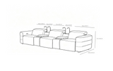 Diamante Black 5-Piece 3 Power Recliner Row by New Era Innovations at Eve Furniture