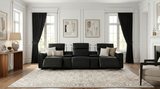 Diamante Black 5-Piece 3 Power Recliner Row by New Era Innovations at Eve Furniture