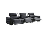 Diamante Black 5-Piece 3 Power Recliner Row by New Era Innovations at Eve Furniture