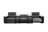 Diamante Black 5-Piece 3 Power Recliner Row by New Era Innovations at Eve Furniture