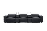 Diamante Black 5-Piece 3 Power Recliner Row by New Era Innovations at Eve Furniture