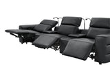 Diamante Black 5-Piece 3 Power Recliner Row by New Era Innovations at Eve Furniture