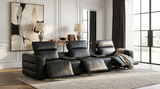 Diamante Black 5-Piece 3 Power Recliner Row by New Era Innovations at Eve Furniture
