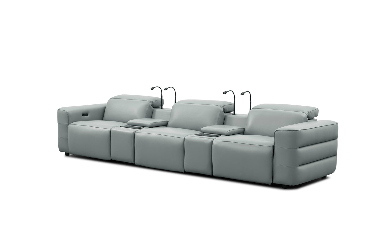 Diamante Grey 5-Piece 3 Power Recliner Row by New Era Innovations at Eve Furniture