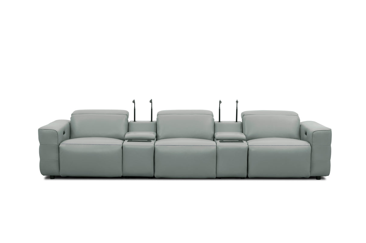 Diamante Grey 5-Piece 3 Power Recliner Row by New Era Innovations at Eve Furniture