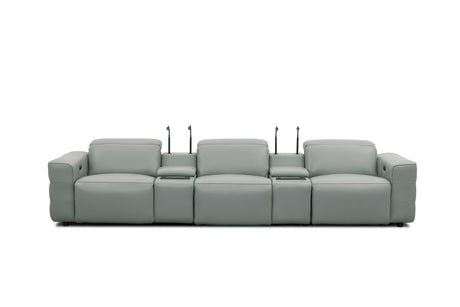 Diamante Grey 5-Piece 3 Power Recliner Row by New Era Innovations at Eve Furniture