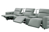 Diamante Grey 5-Piece 3 Power Recliner Row by New Era Innovations at Eve Furniture