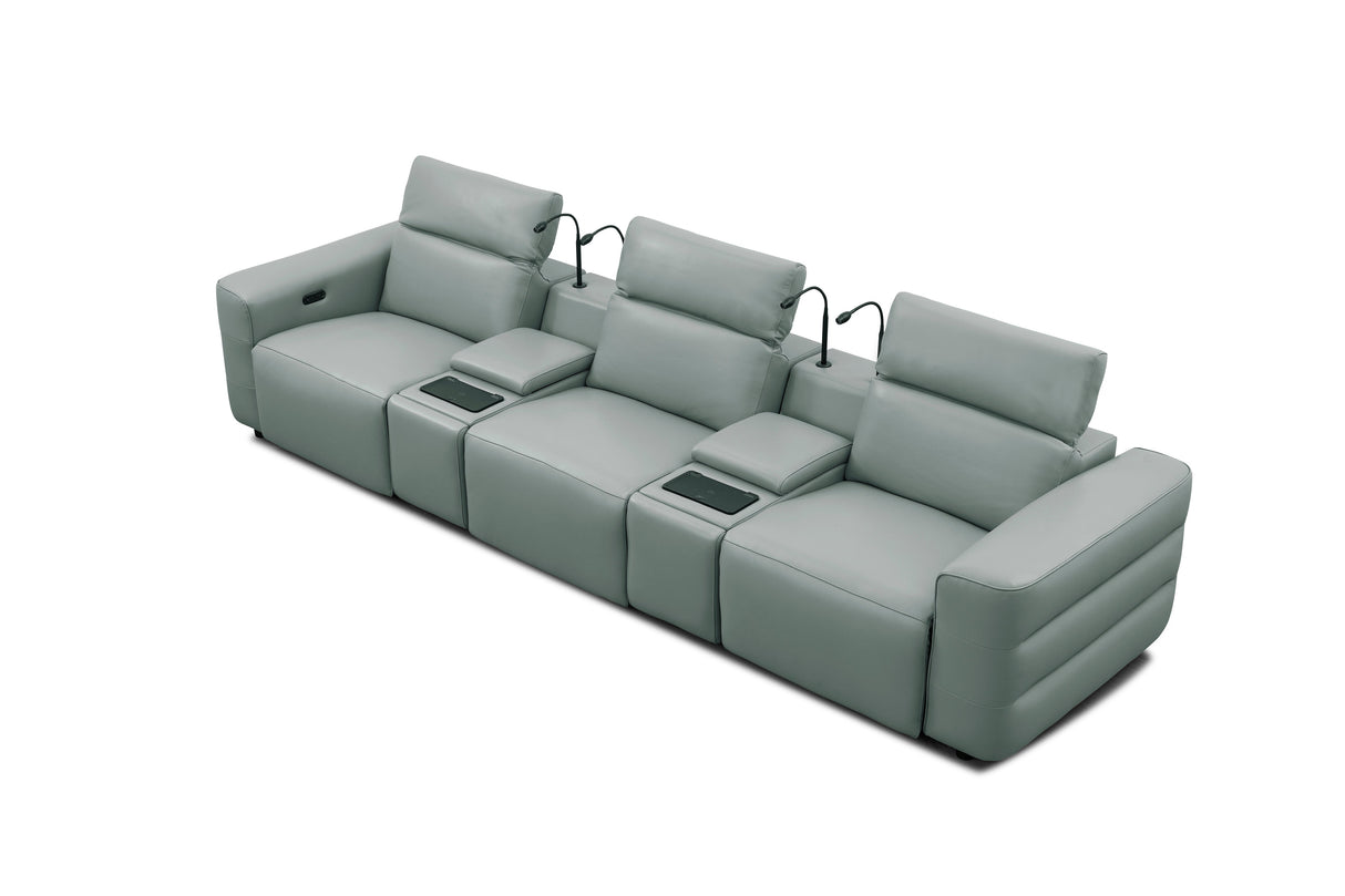 Diamante Grey 5-Piece 3 Power Recliner Row by New Era Innovations at Eve Furniture