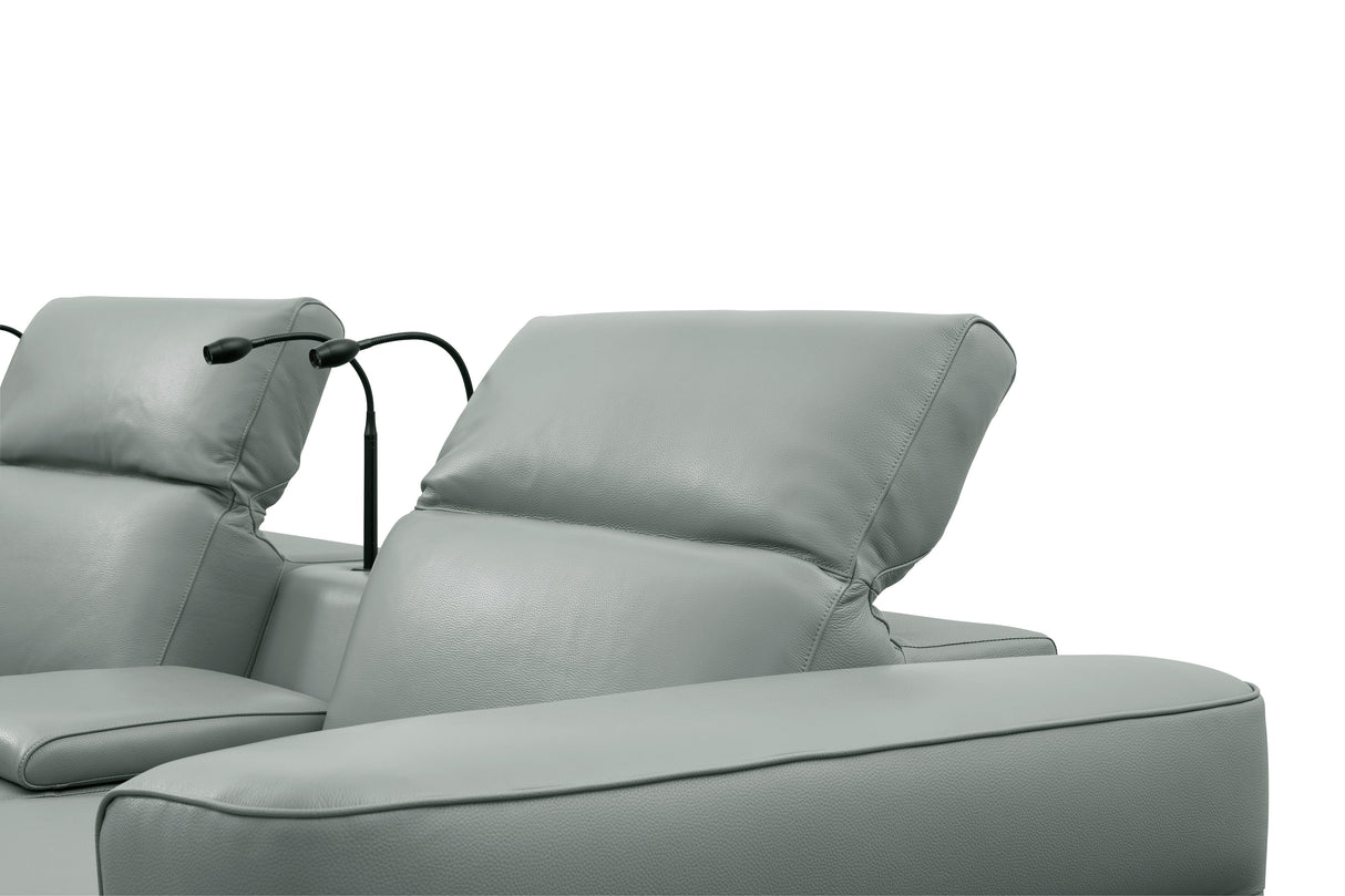 Diamante Grey 5-Piece 3 Power Recliner Row by New Era Innovations at Eve Furniture