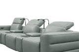 Diamante Grey 5-Piece 3 Power Recliner Row by New Era Innovations at Eve Furniture