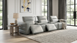 Diamante Grey 5-Piece 3 Power Recliner Row by New Era Innovations at Eve Furniture