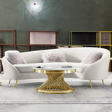 Diamond Sofa Celine Cream Velvet Curved Sofa