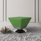 Diamond Swivel Ottoman in Green and Polished Chrome by Manhattan Comfort at Eve Furniture