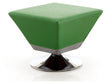 Diamond Swivel Ottoman in Green and Polished Chrome by Manhattan Comfort at Eve Furniture