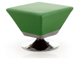 Diamond Swivel Ottoman in Green and Polished Chrome by Manhattan Comfort at Eve Furniture