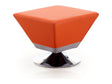 Diamond Swivel Ottoman in Orange and Polished Chrome by Manhattan Comfort at Eve Furniture