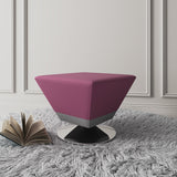 Diamond Swivel Ottoman in Purple and Polished Chrome by Manhattan Comfort at Eve Furniture