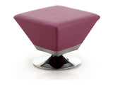 Diamond Swivel Ottoman in Purple and Polished Chrome by Manhattan Comfort at Eve Furniture
