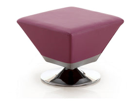 Diamond Swivel Ottoman in Purple and Polished Chrome by Manhattan Comfort at Eve Furniture